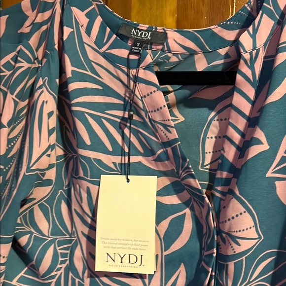 NYDJ Blue and Pink Patterned Blouse - Picture 3 of 8